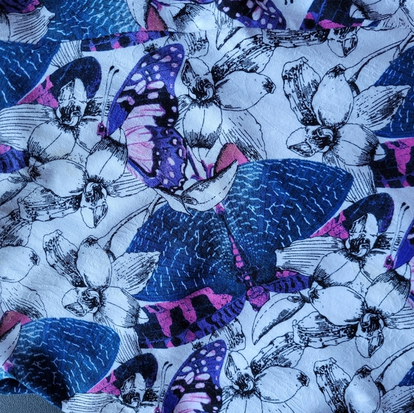 Hearts and Roses Retro Butterfly Print Midi, VGUC, Size XL - Picture 7 of 9